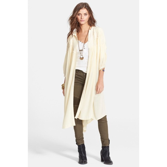 Free‎ People Fine And Mellow Blouse Long Dress Boho Upcycle DIY Victorian Ghost - Picture 3 of 16